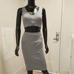 Gray Knit Two-piece Set